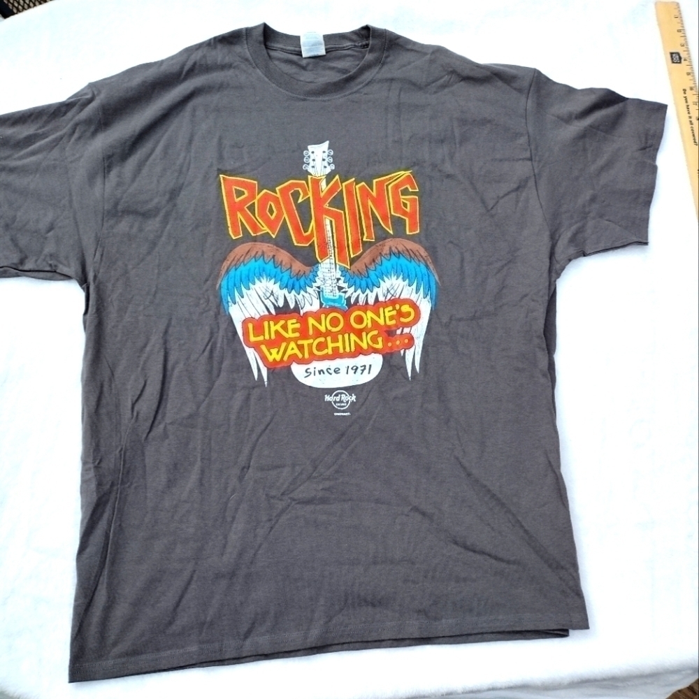 Hard Rock Casino Cincinnati rocking rock king tee t shirt gray guitar men’s